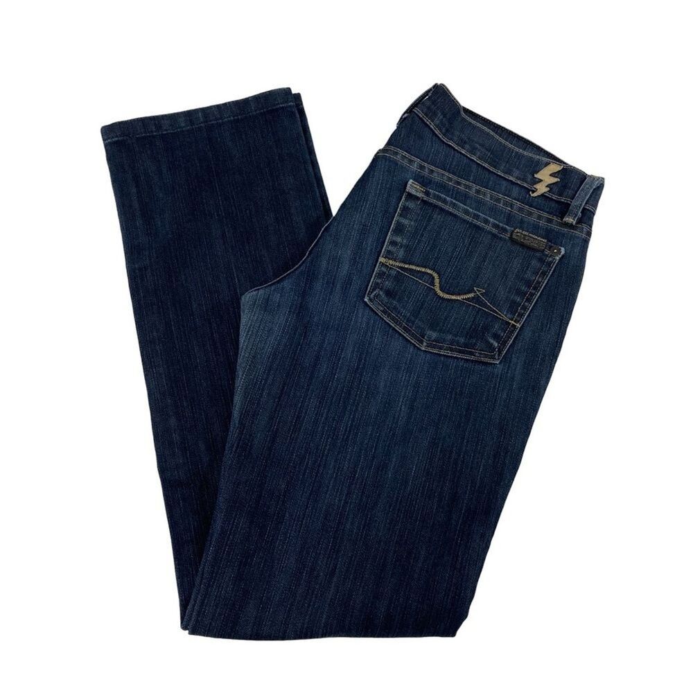7 For All Mankind Gold Digger Jeans Womens 29 Blue Straight Low Rise